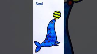 How to draw seal easy shorts seal [upl. by Ecadnak45]