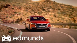 2019 Audi A8 Debut  Edmunds [upl. by Dnesnwot]