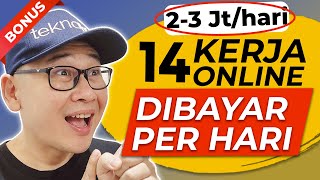 14 DAFTAR KERJA FREELANCE ONLINE DIBAYAR PER HARI TANPA MODAL 2024 [upl. by Atinev]