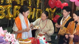 Beautiful Tibetan lady  Sulas birthday party some highlights [upl. by Innavoij393]