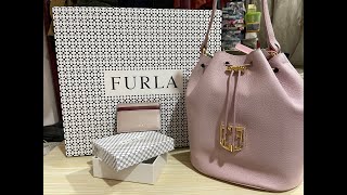 FURLA S DRAWSTRING BAG  Bucket bag  Unboxing  開箱 [upl. by Paza]