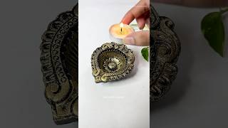 Easy Diya Painting for Diwali Decor art acrylicpainting satisfying trendingonshorts viral gold [upl. by Han]