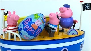 EL BARCO DE ABUELO PIG PEPPA PIG Y GEORGE ENCUENTRAN EL TESORO SORPRESA  GRANDPAS PIG BOAT [upl. by Annaiel]