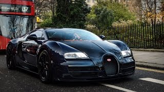 Blue Carbon Bugatti Vitesse wQuicksilver Startup and Accelerations in London [upl. by Eremihc]