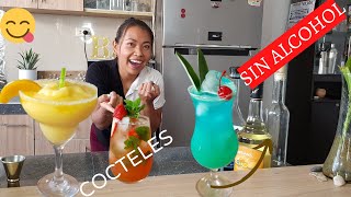 3 COCTELES SIN ALCOHOL Mocktails fáciles de preparar COCTELES PARA TODOS🍹😋 [upl. by Ann]