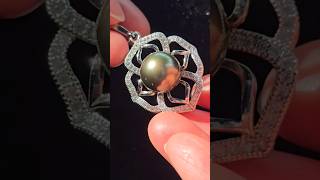 Genuine tahitian pearls and fresh water pearl pendant 925 sterling silver cz diamonds [upl. by Tiffanle]