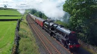 Black 5 44932 Pendle Dalesman Helwith Bridge 8th August 2023 [upl. by Yekcaj]