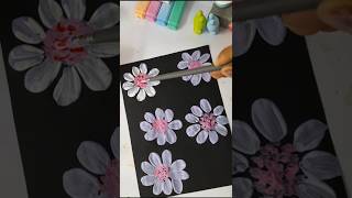 How 🤔 to draw easy one stroke flower painting shortvideo trending [upl. by Terri]