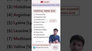 Super Trick to Learn Essential Amino Acids  Biomolecules neet jee chemistry [upl. by Romilly]