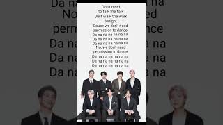 BTS  Permission To Dance lyrics kpop bts music btsarmy lyrics songlyrics shorts [upl. by Elahcar]