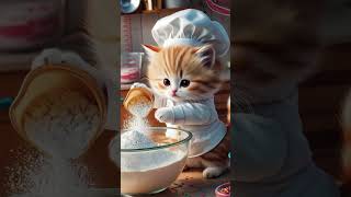 Adorable Kitten Chef Cooking Up Cuteness 🍳🐾  catlovers felineantics catlover kittenadventures [upl. by Othella]