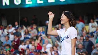 Singing the National Anthem at the Dodgers Game [upl. by Galan]