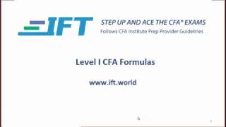 2017 Level I CFA Formula Video [upl. by Lehman]