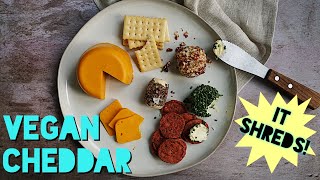 How To Make Vegan Cheddar Cheese  Firm Shreddable and Meltable [upl. by Eeliah]