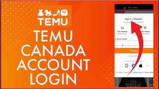 Temu Canada Login How to Login Temu Canada Account 2024 [upl. by Notsuj]