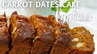 Eggless Carrot amp Dates Cake  Moist Cake Recipes Food to Cherish egglesscakes [upl. by Aimas]