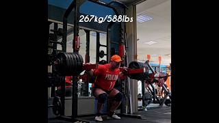 Squat from Pins 267kg588lbs attempt [upl. by Ahrat93]