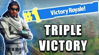 TRIPLE BACK TO BACK VICTORY ROYALES  Stratos Fortnite Battle Royale Highlights [upl. by Thormora447]