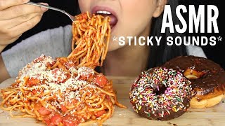 ASMR SPAGHETTI and CHOCOLATE DONUTS EATING SOUNDS FIlipino Spaghetti MUKBANG [upl. by Nimrac204]