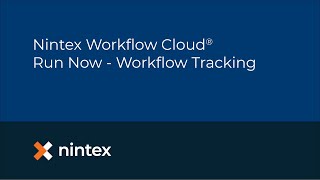 Nintex Workflow Cloud Workflow Tracking  Run Now [upl. by Yhtak217]