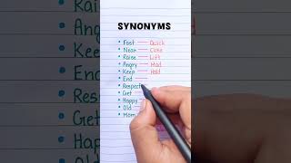 Synonyms Vocabulary Learning 🔥📖 english grammar education learning synonyms [upl. by Barfuss913]