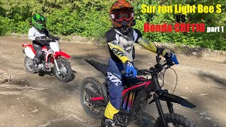 Part 1 Sur ron Light Bee S vs 2021 Honda CRF110 [upl. by Dene775]