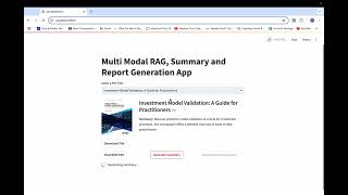 Multi Modal RAG App w Report Generation and Research Indexing [upl. by Gelman38]