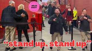 Taylor Swift’s bodyguard SCREAMS at photographers as singer hits Chiefs game in miniskirt ‘stand up [upl. by Verbenia]