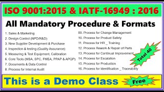 All Mandatory Procedure amp Formats [upl. by Ybrik557]