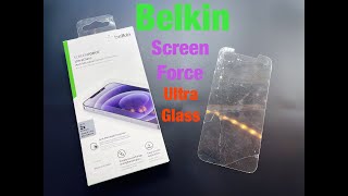 Belkin screen force ultra glass tempered glass  thoughts and installation  iPhone 12 Pro Max [upl. by Wilterdink723]