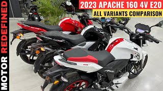 2023 TVS Apache RTR 160 4V E20 OBD2 All Variants Comparison  Which One Should You Buy [upl. by Magdalena]