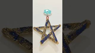 how to make a beautiful star🌠from icecream stickglitter star craft video trendingviralshortsdiy [upl. by Philine]