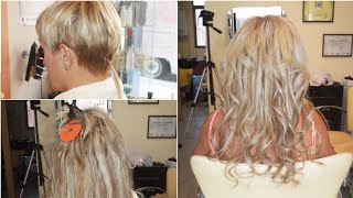 EXTENSIONES PARA CABELLO MUY CORTO 🎀 EXTENSIONES IMPACTANTES 4 CABELLO RUBIO CON MECHADO SUTIL💇‍♀️ [upl. by Ybeloc]