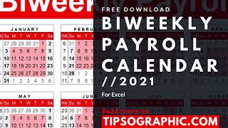 2021 Biweekly Payroll Calendar Template for Excel ► Free Download [upl. by Merrielle]