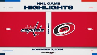 NHL Highlights  Capitals vs Hurricanes  November 3 2024 [upl. by Acirdna431]