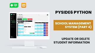 School Management System Update Delete Student Info  QDialog  Signals  Pyside6  PyQt6 2024 [upl. by Okika]