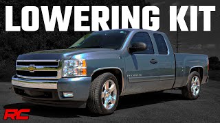 20072014 Chevrolet Silverado and GMC Sierra 1500 2WD 2quot Front 4quot Rear Lowering Kit by Rough Country [upl. by Cuhp]