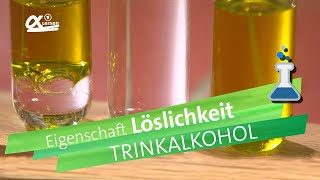 Eigenschaften von Ethanol  Löslichkeit  alpha Lernen erklärt Chemie [upl. by Arlen]