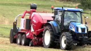 Welger RP245 Profi and New Holland tractor baling silage 2014 [upl. by Annayhs]