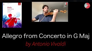 Allegro Concerto in G Maj Vivaldi ABRSM Grade 5 violin 🎻  play through and tutorial [upl. by Notgnihsaw]