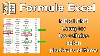 Excel  La formule NBSIENS  Compter le nombre de lignes qui vérifient plusieurs critères [upl. by Leonelle]