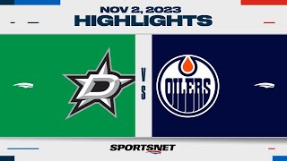 NHL Highlights  Stars vs Oilers  November 2 2023 [upl. by Hamian364]