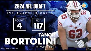 Colts select Wisconsin center Tanor Bortolini with the 117th overall pick [upl. by Eduj]