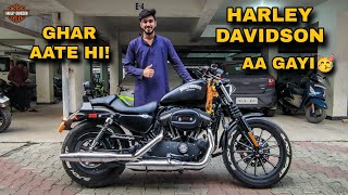 Finally ghar aate hi HARLEY DAVIDSON IRON 883 bhi leli Khatarnak Sound krti hai ye to MxK [upl. by Neram939]