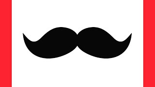 How to draw a MUSTACHE easy  drawing moustache step by step [upl. by Aylsworth]