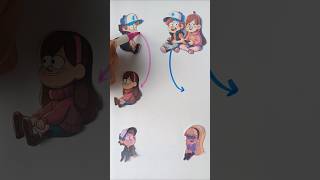 Gravity Falls Dipper and Mabel line matching puzzle dipher viral art mabel [upl. by Nalod]