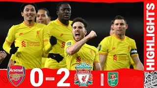 Highlights Arsenal 02 Liverpool  Jotas double sends the Reds to Wembley [upl. by Sew283]