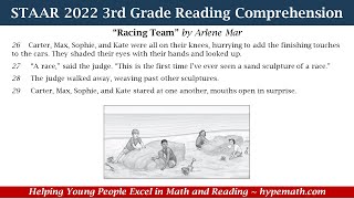 2022 STAAR Reading  3rd Grade Read Comprehension Racing Team Part 1 [upl. by Nomi]