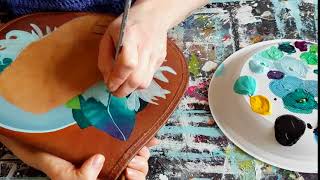 How to paint on leather bags  artist Nina Valkhoff [upl. by Araz]