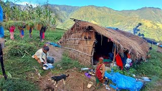 most peaceful Nepali Himalayan Village life  daily activities in people mountain village lifestyle [upl. by Keli628]